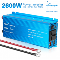 Инвертор 12V-220 FOVAL 2600W  (Чистая синусоида, 2600Вт)