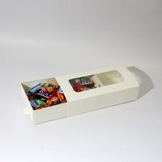 Коробка для еды 210 х 110 х 50 мм, самосборный пенал с окном