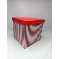 Коробка подарочная 265 х 265 х 265 мм, в форме куба, красный в полоску