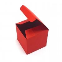 Коробка подарочная 55 х 55 х 55 мм, самосборная, 270 гр/м2, красный