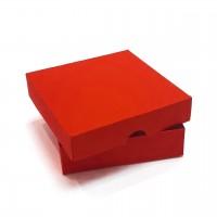 Коробка подарункова 90 х 90 х 25 мм, кришка+дно, 270 гр/м2, червоний