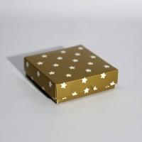 Коробка подарункова 90х90х25 мм «Gold Stars», кришка+дно