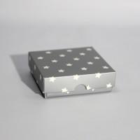 Коробка подарочная 90 х 90 х 25 мм «Silver Stars», крышка+дно
