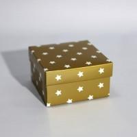 Коробка подарочная 90 х 90 х 50 мм «Gold Stars», крышка+дно