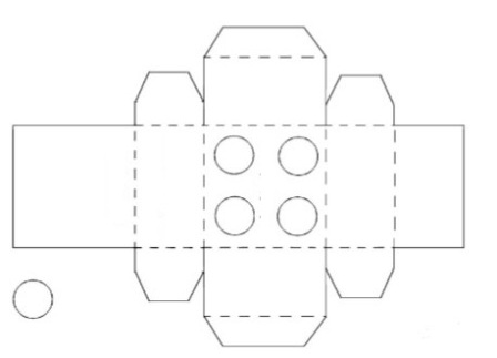Коробка у вигляді конструктора Лего: чертеж